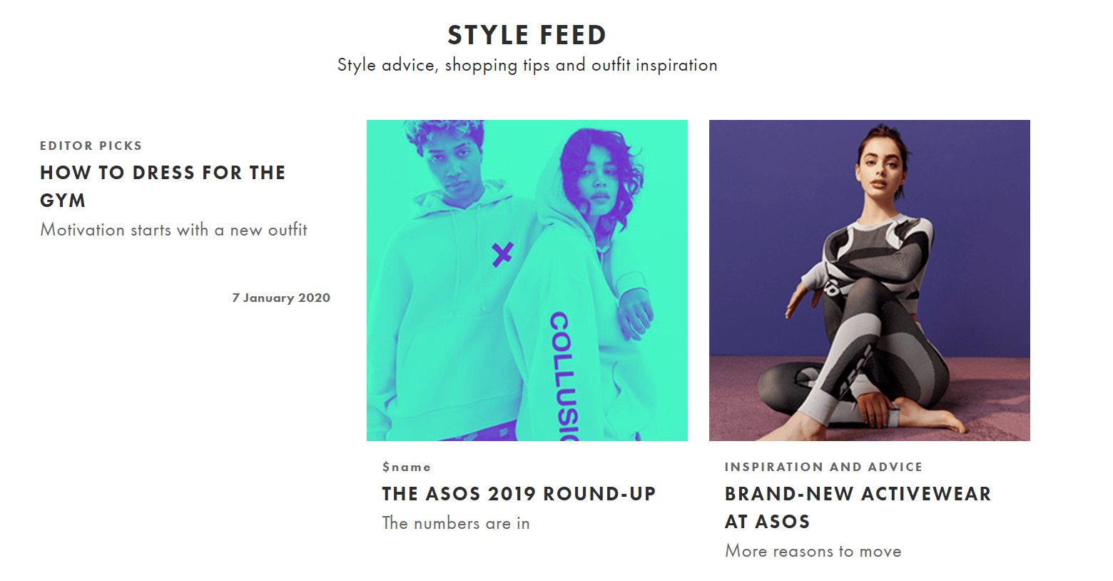 asos ecommerce content marketing examples