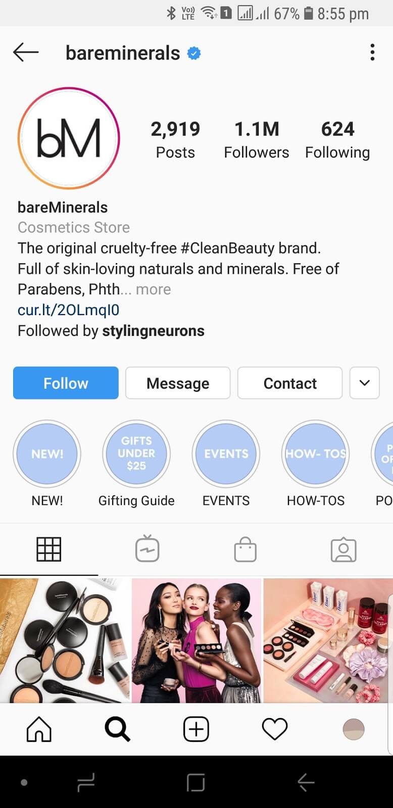 bare minerals instagram highlight covers