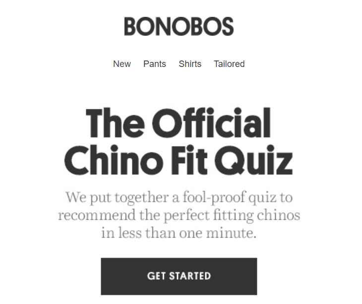 bonobos ecommerce content marketing examples