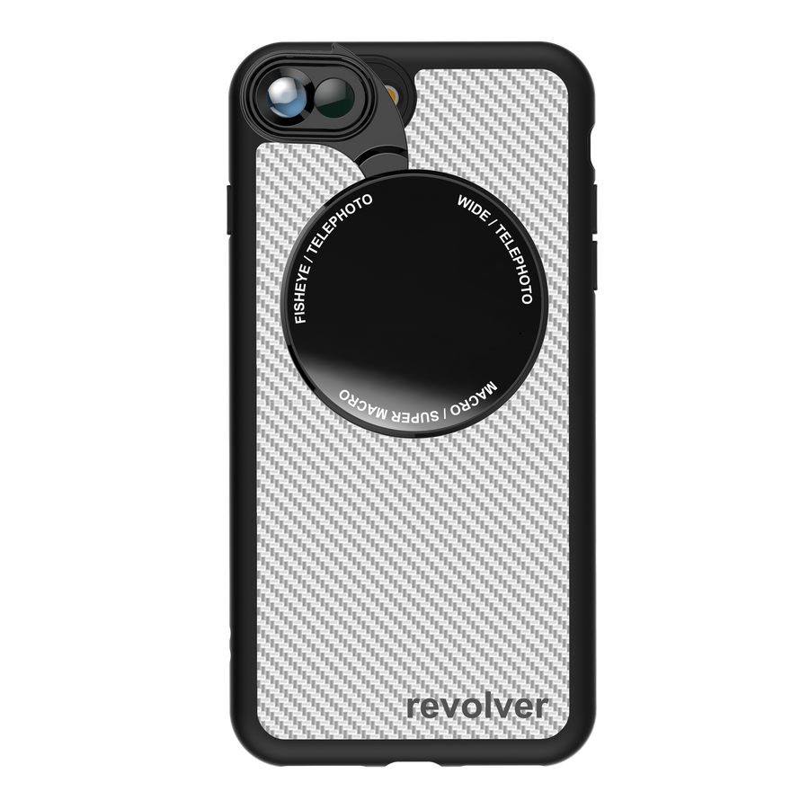 iPhone 7 Plus / 8 Plus Revolver M Series Lens Kit - Carbon Fiber (White)