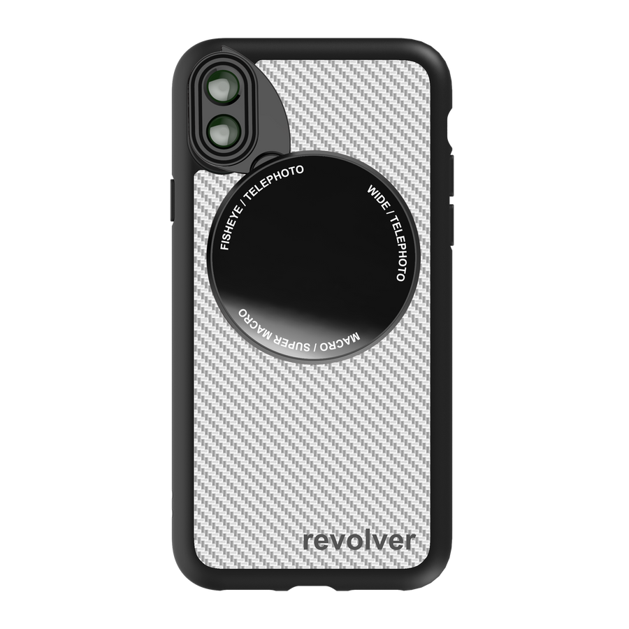 iPhone X / XS Revolver M Series Lens Kit - Carbon Fiber (White)