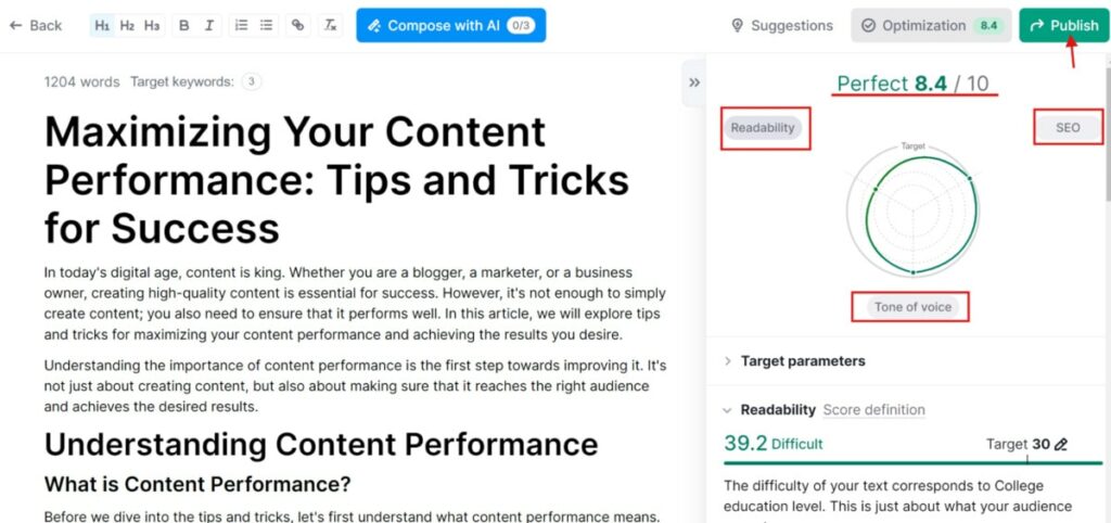 contentshake - write, optimize, and publish your content
