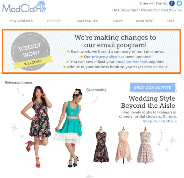 modcloth email marketing