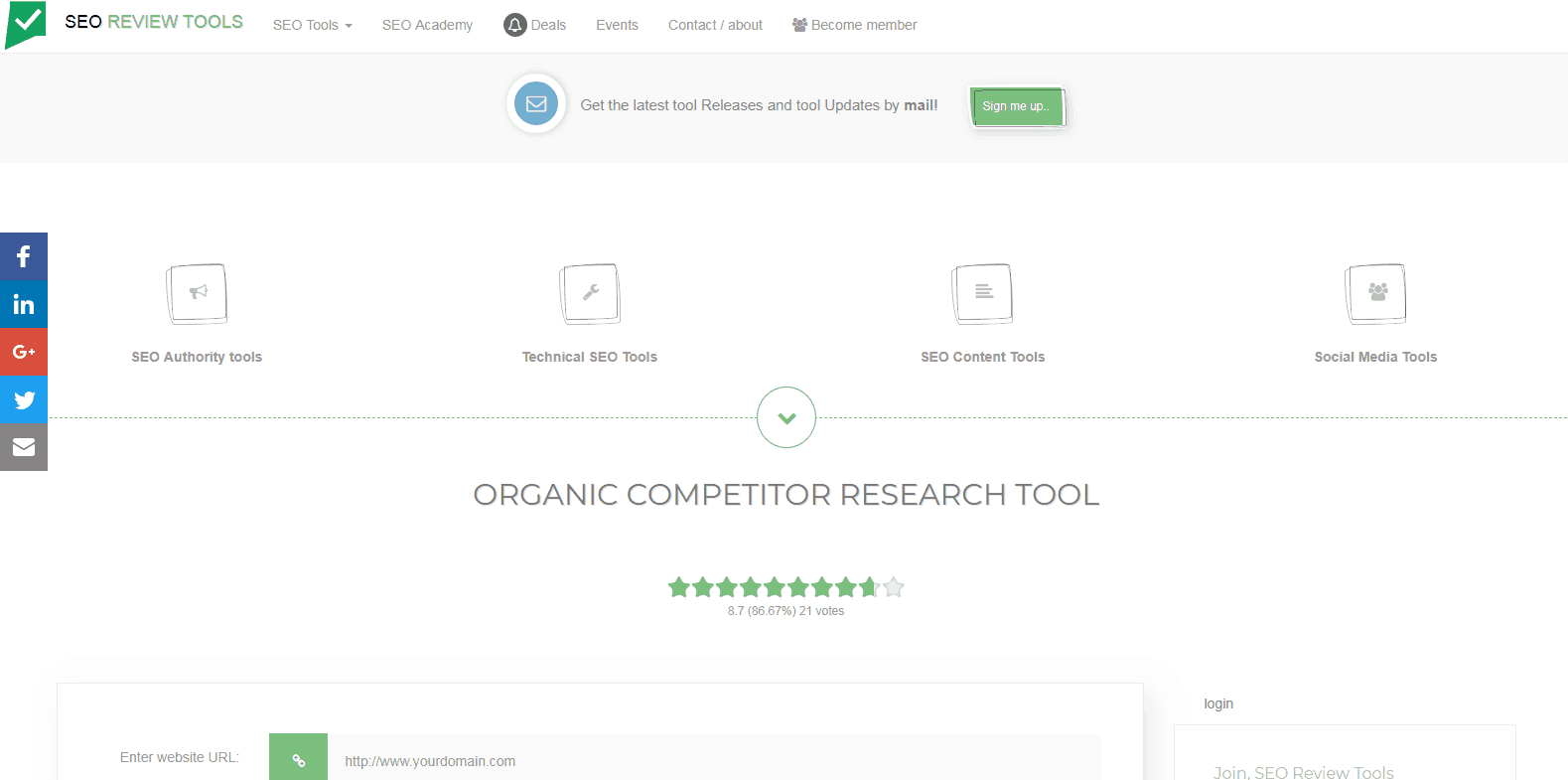 seo review tools competitor analysis tool