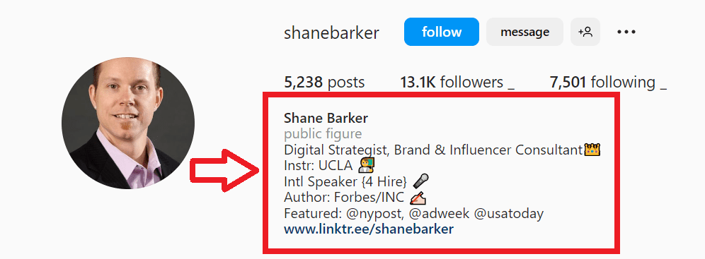 shane barker instagram profile