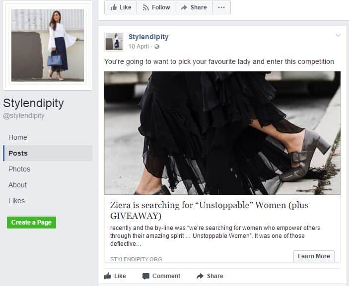 stylendipity facebook influencer marketing