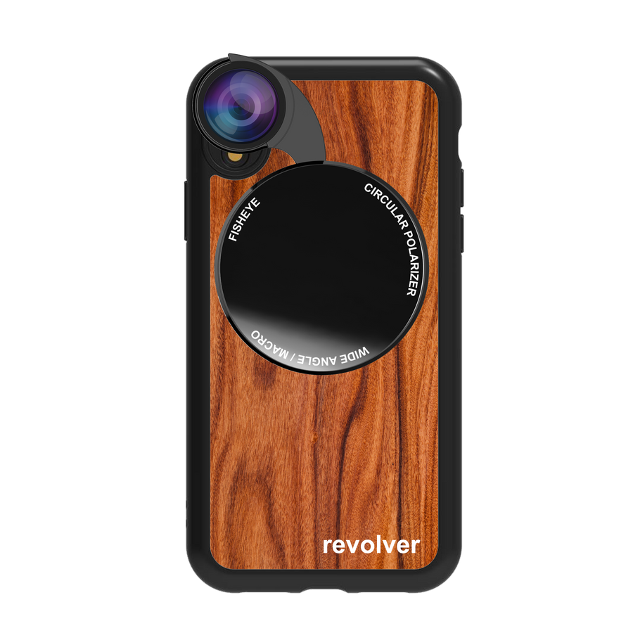 iPhone XR Revolver M Series Lens Kit - Wood Pattern