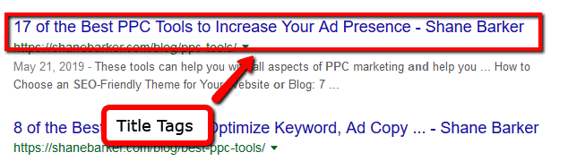 write relevant title tags on page seo factors